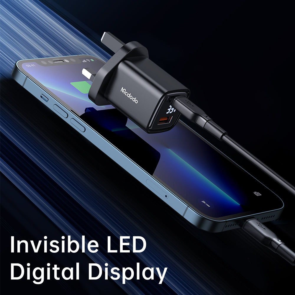 MCDODO 33W PD + QC Digital Display Charger + Type-C to C Cable Combo Pack