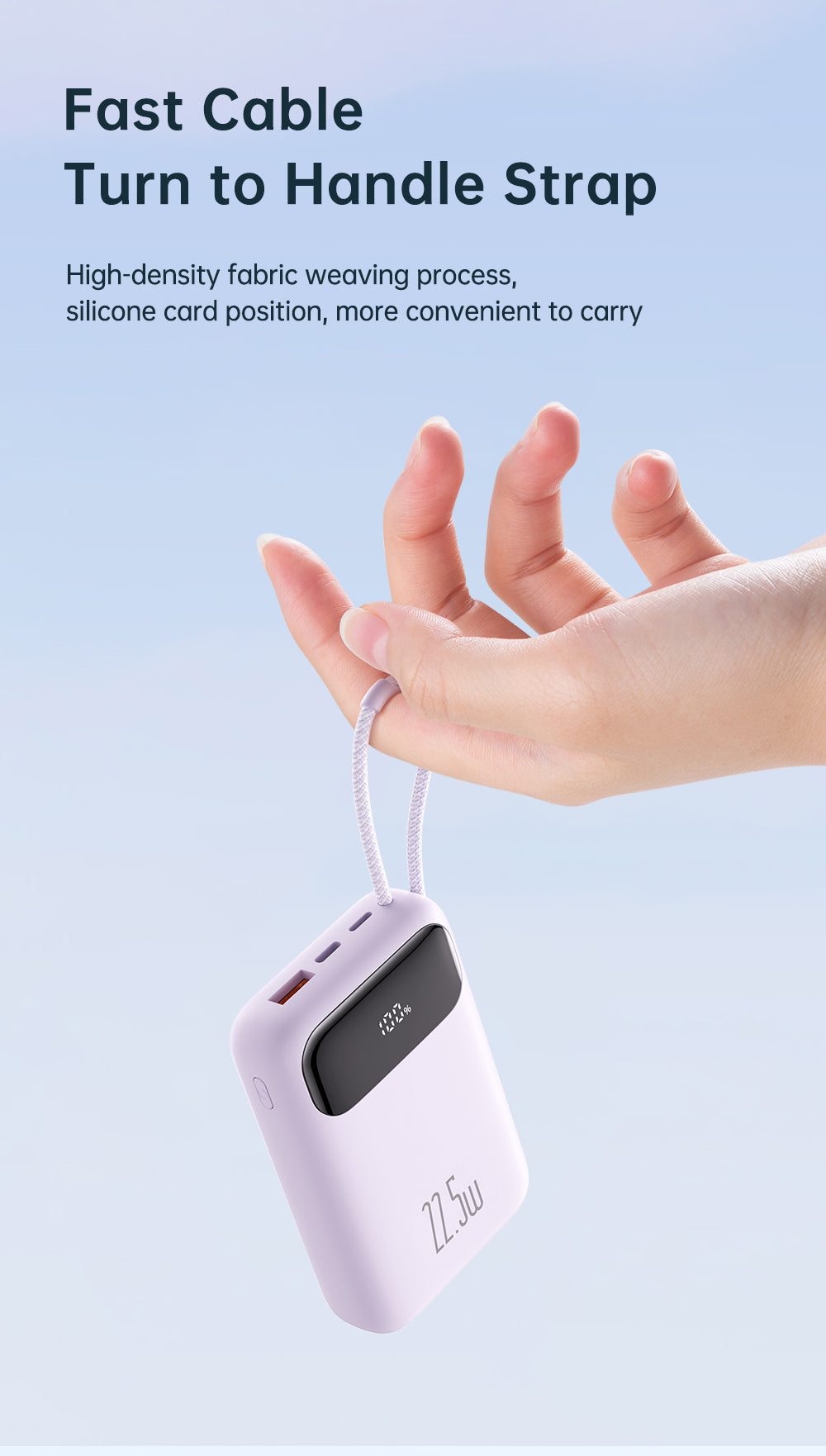 MCDODO 10000mAh 20W PD + QC Power Bank Built-in Cable with Digital Display Type C