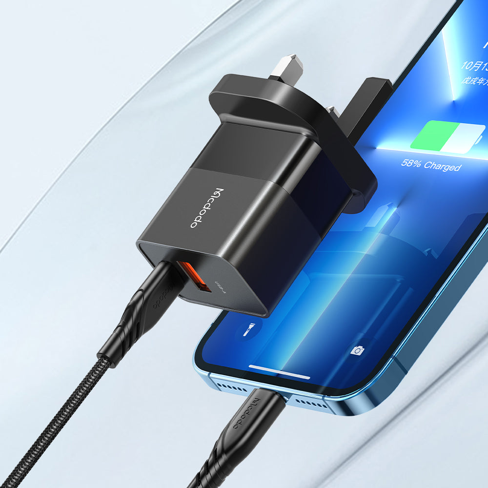 MCDODO 20W PD Charger + PD Type C to iPhone Cable Combo Pack