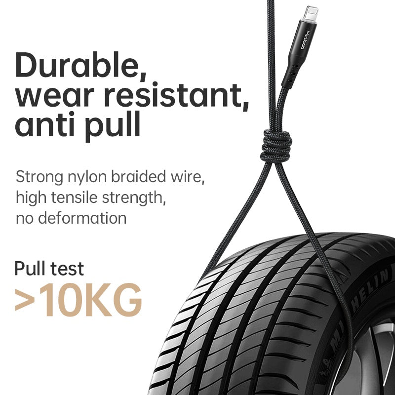 MCDODO Warrior Series Nylon Braided 2.4A iPhone Lightning Charging Data Cable 1.2 Meter (BUY 1 FREE 1)