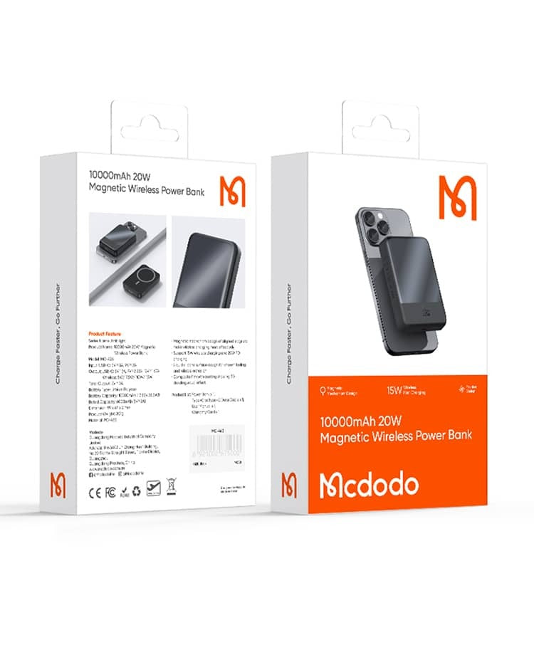 MCDODO 10000mAh 20W Good Touch Magnetic Wireless Power Bank