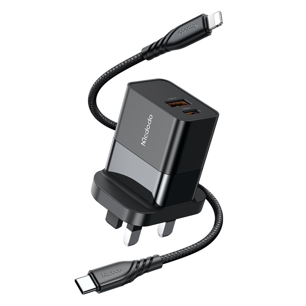 MCDODO 20W PD Charger + PD Type C to iPhone Cable Combo Pack