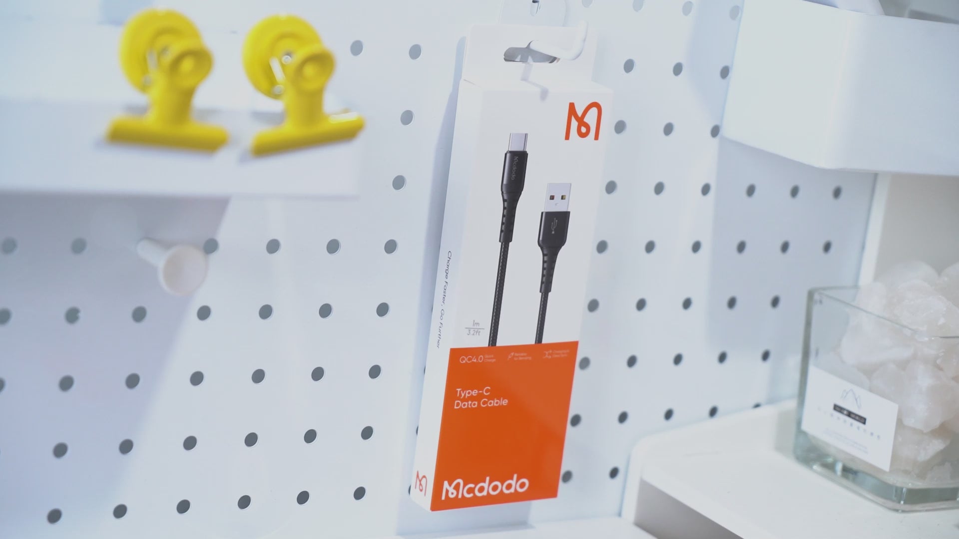 MCDODO Type-C 3 A Fast Charging Nylon Braided Data Cable 0.2 Meter