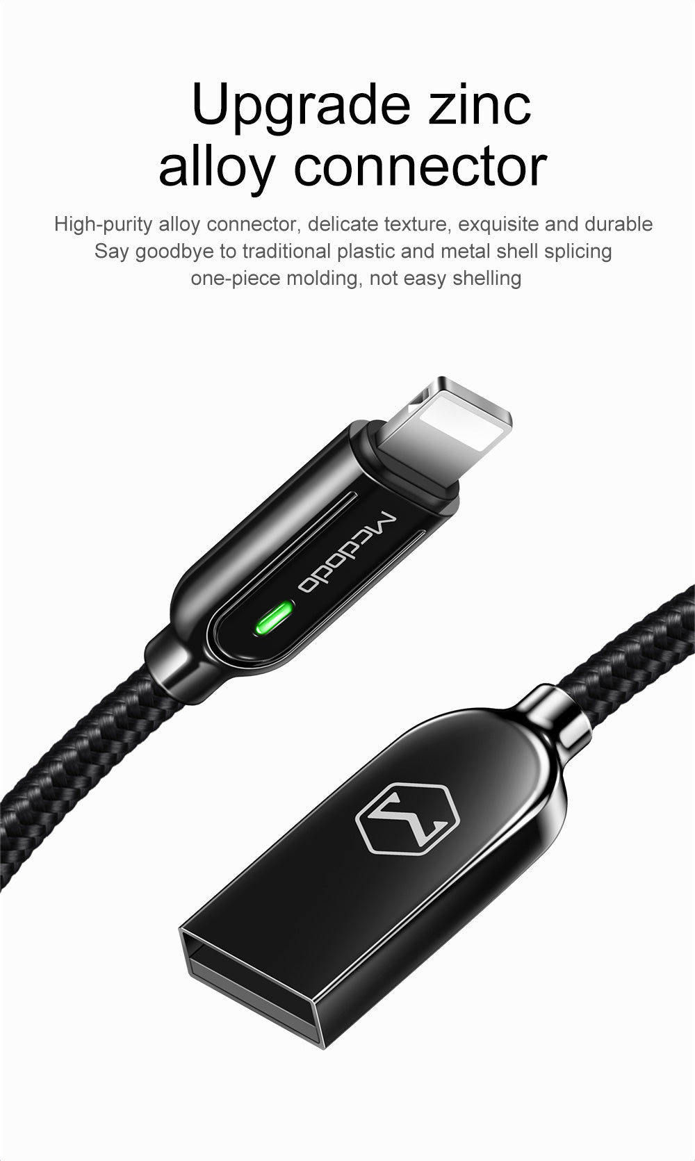 MCDODO iPhone Lightning to USB Cable (Auto Disconnect ,LED Fast Charging USB Cable) 1.2M  - CA5261
