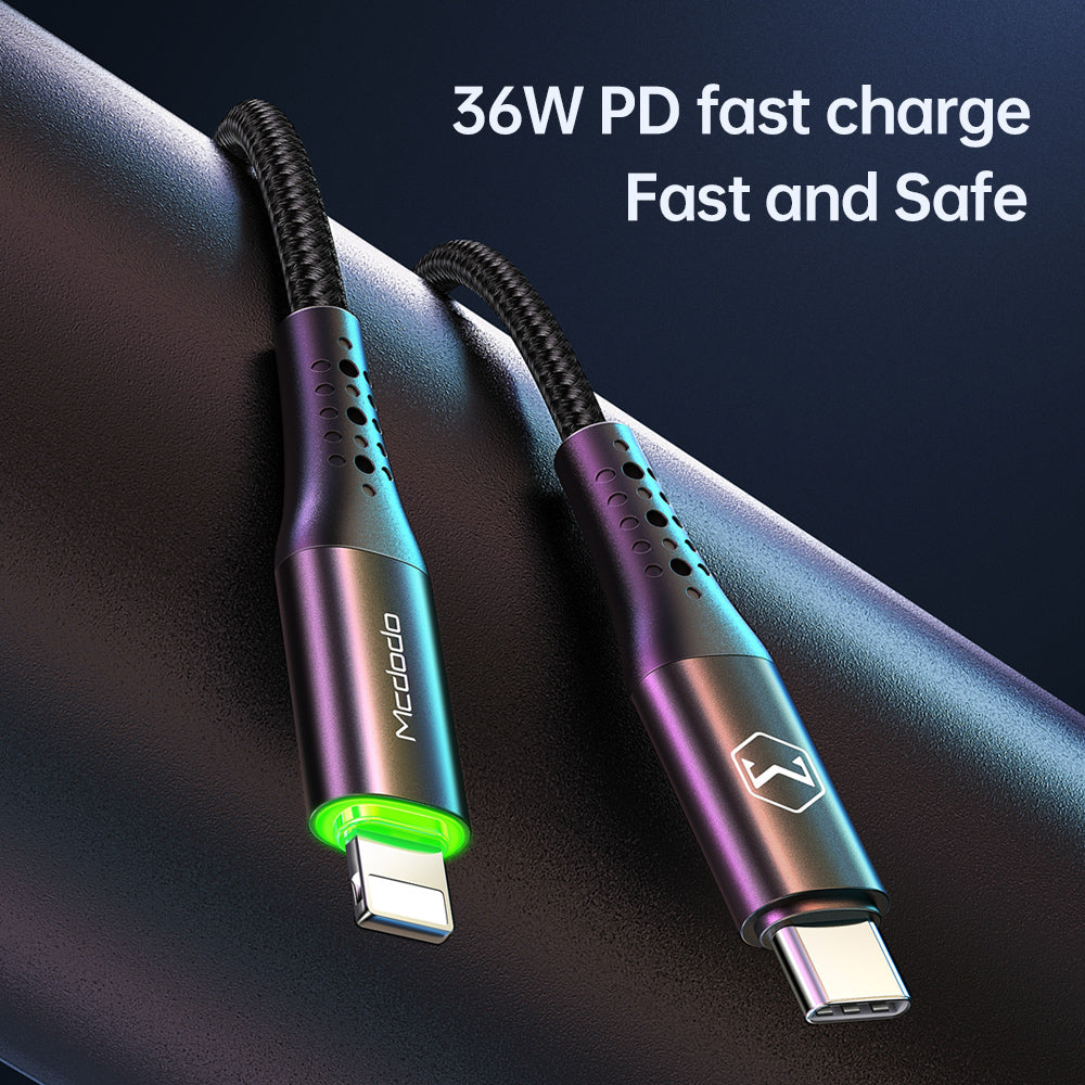 MCDODO 36W USB-C to Lightning (Auto Disconnect Fast Charging Cable) 1.2M - CA7360