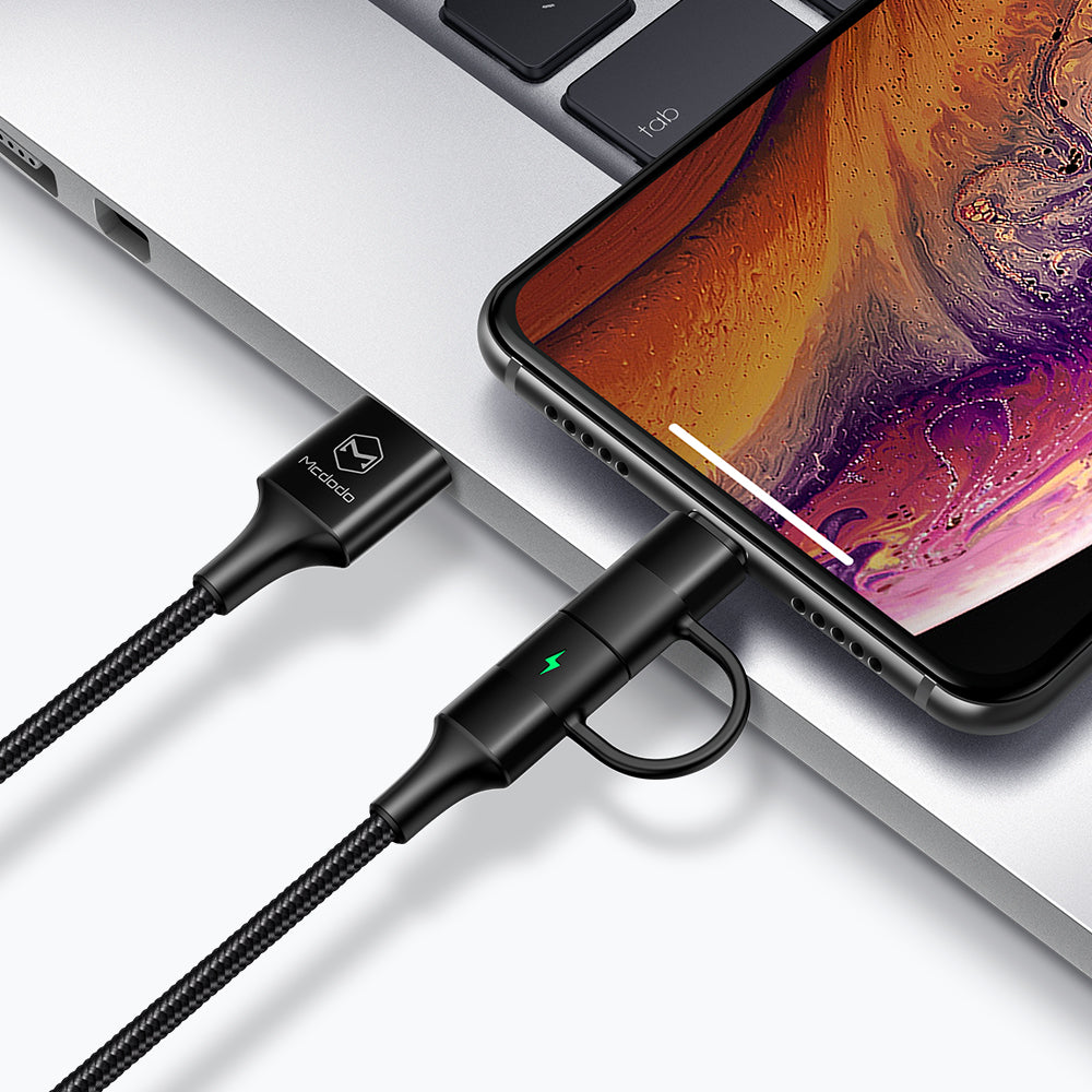 MCDODO USB Cable 2 in 1 Type-C + lightning Fast Charging Cable For iPhone - CA6800