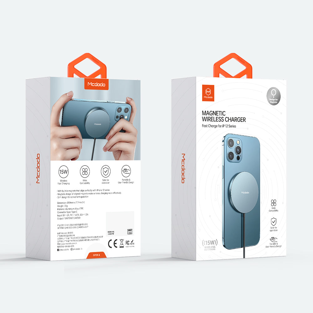 MCDODO 15W QI Magnetic Wireless Charger for iPhone & Android