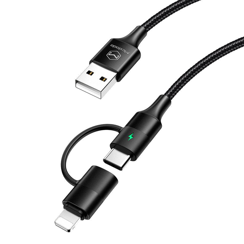 MCDODO USB Cable 2 in 1 Type-C + lightning Fast Charging Cable For iPhone - CA6800