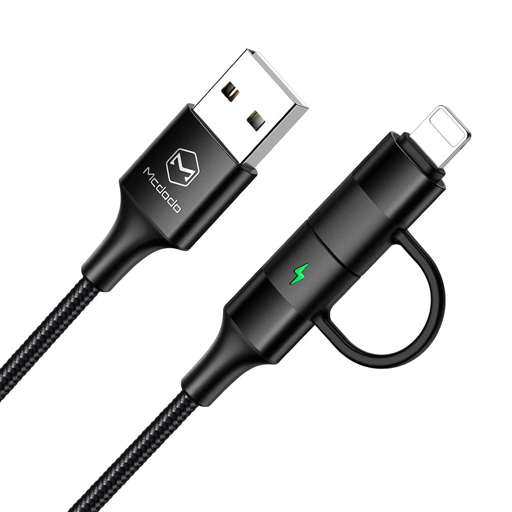 MCDODO USB Cable 2 in 1 Type-C + lightning Fast Charging Cable For iPhone - CA6800