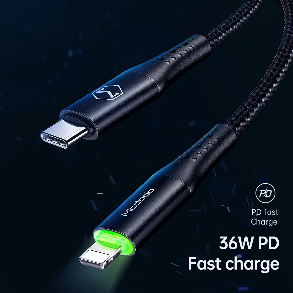 MCDODO 36W USB-C to Lightning (Auto Disconnect Fast Charging Cable) 1.2M - CA7360
