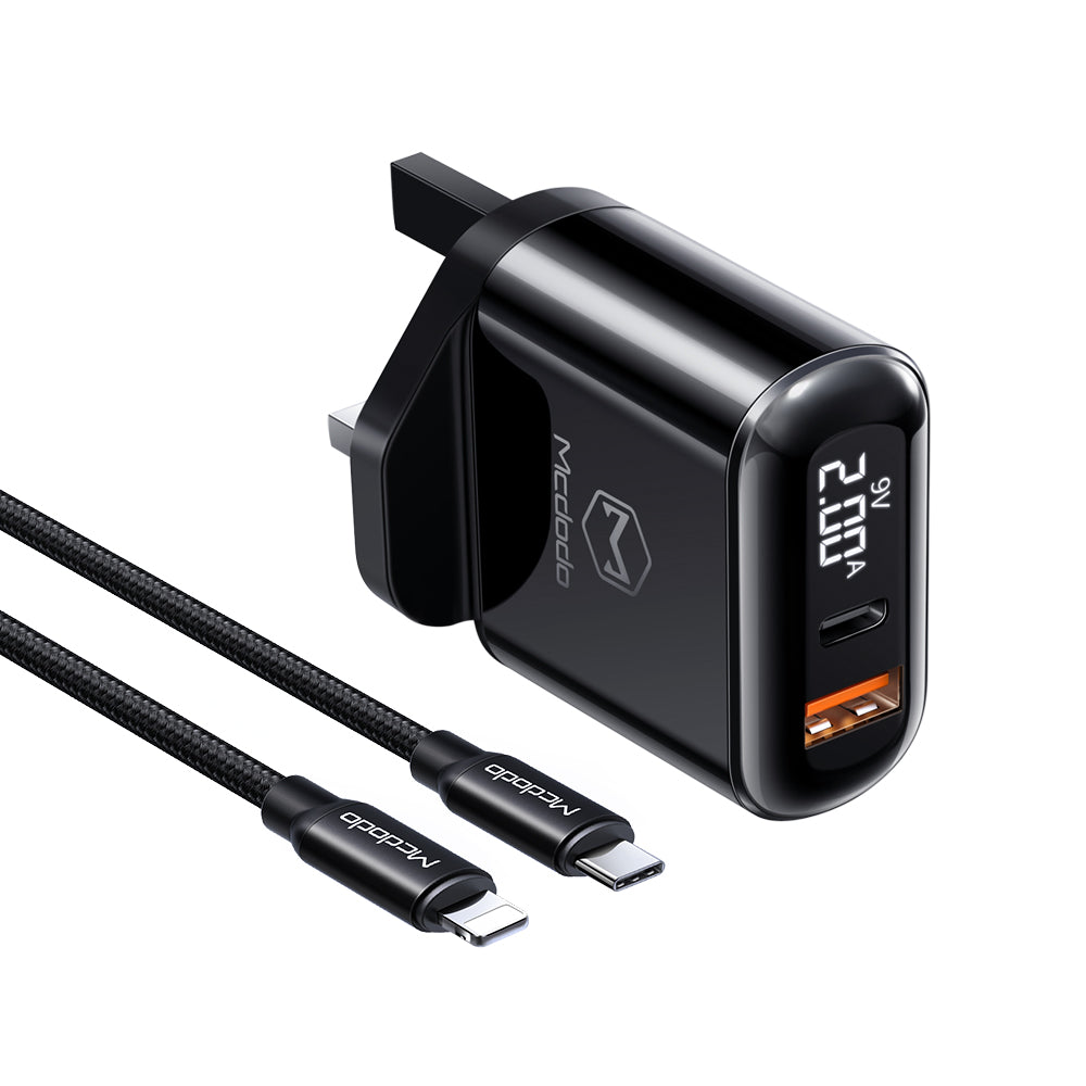 MCDODO 20 Watt PD+QC Fast Charging Adaptor + (Free)iPhone PD Type C to Lightning Combo Pack